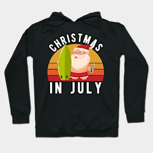 Christmas In July T-Shirt Funny Santa Summer Beach Vacation Hoodie